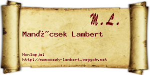 Manácsek Lambert névjegykártya